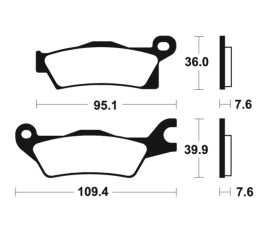 Plaquettes de frein TECNIUM MX/Quad métal fritté - MO411