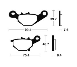 Plaquettes de frein TECNIUM MX/Quad métal fritté - MO320