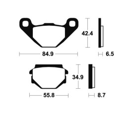 Plaquettes de frein TECNIUM Scooter organique - ME151