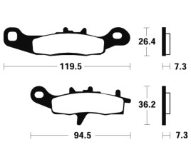 Plaquettes de frein TECNIUM MX/Quad métal fritté - MO226