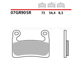 Plaquettes de frein BREMBO route/sport métal fritté - 07GR90SR - 1106562