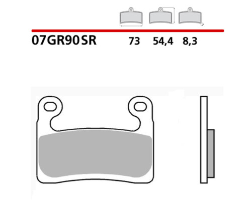 Plaquettes de frein BREMBO route/sport métal fritté - 07GR90SR