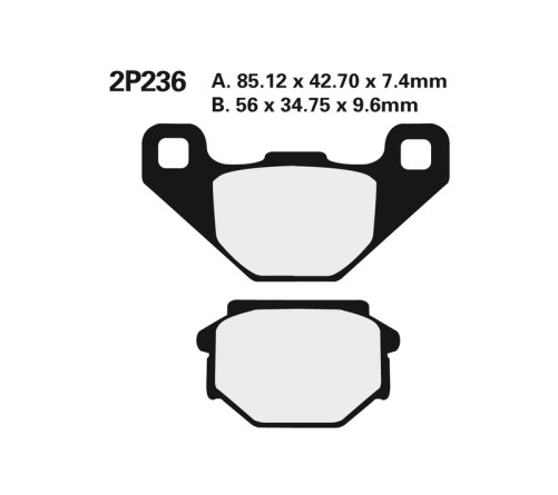 Plaquettes de frein NISSIN route semi-métallique - 2P-236NS - 1036673