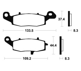 Plaquettes de frein TECNIUM métal fritté - MTR205 - 1090560