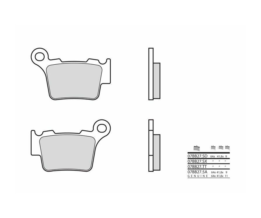 Plaquettes de frein BREMBO Off-Road TT carbone céramique - 07BB27TT