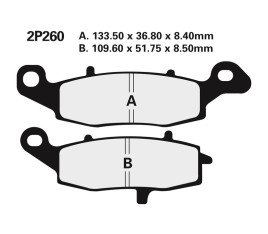 Plaquettes de frein NISSIN route semi-métallique - 2P-260NS - 1036707