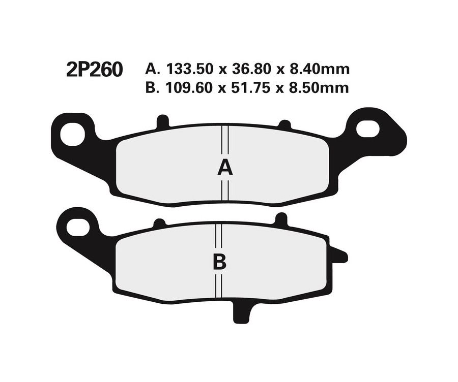 Plaquettes de frein NISSIN route semi-métallique - 2P-260NS