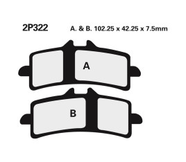 Plaquettes de frein NISSIN route /Off-Road métal fritté - 2P-322ST - 1036758