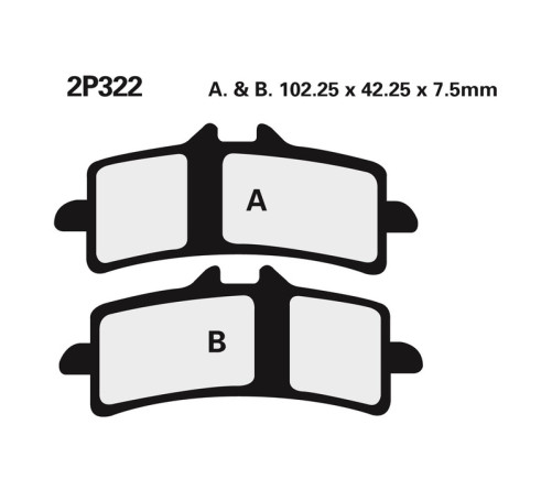 Plaquettes de frein NISSIN route /Off-Road métal fritté - 2P-322ST - 1036758