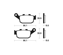 Plaquettes de frein TECNIUM route organique - MA381