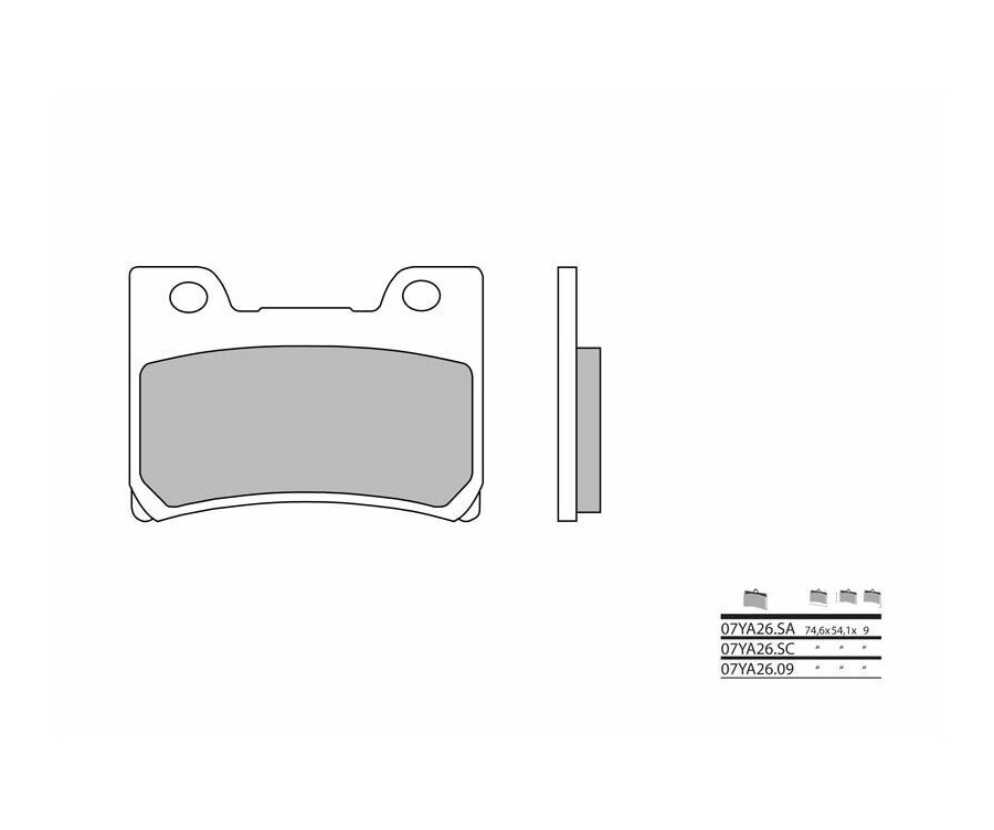 Plaquettes de frein BREMBO route métal fritté - 07YA26SA