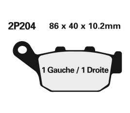 Plaquettes de frein NISSIN route semi-métallique - 2P-204NS