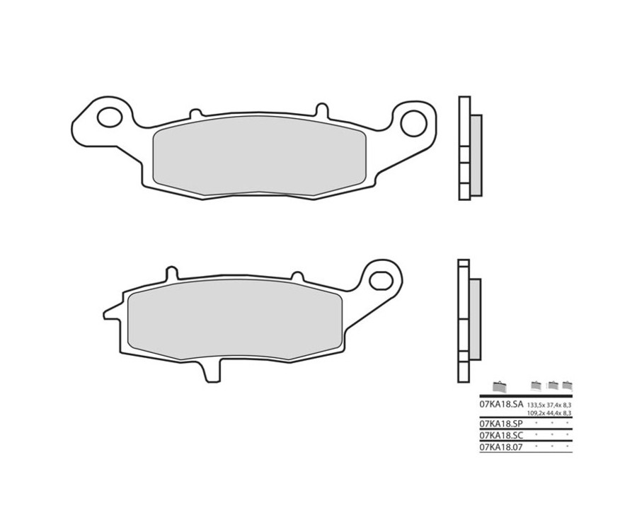 Plaquettes de frein BREMBO route métal fritté - 07KA18LA