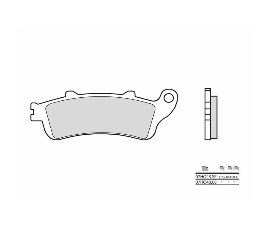 Plaquettes de frein BREMBO route métal fritté - 07HO43SP