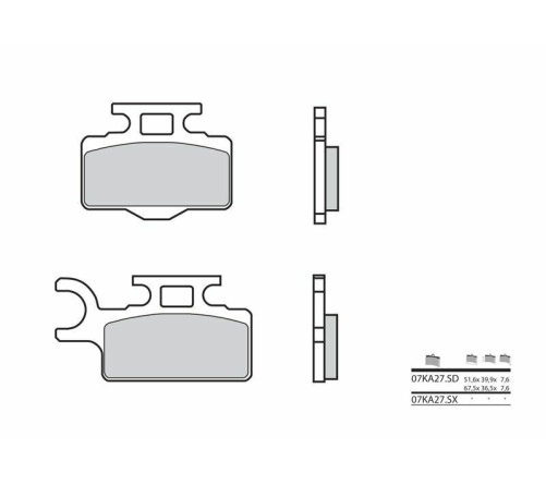 Plaquettes de frein BREMBO Off-Road métal fritté - 07KA27SX - 1036117