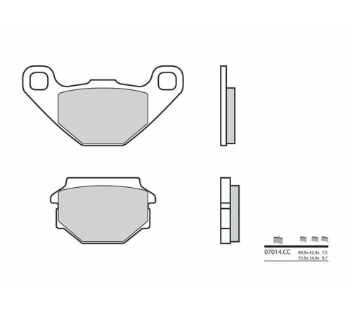 Plaquettes de frein BREMBO Scooter carbone céramique - 07014 - 1035674