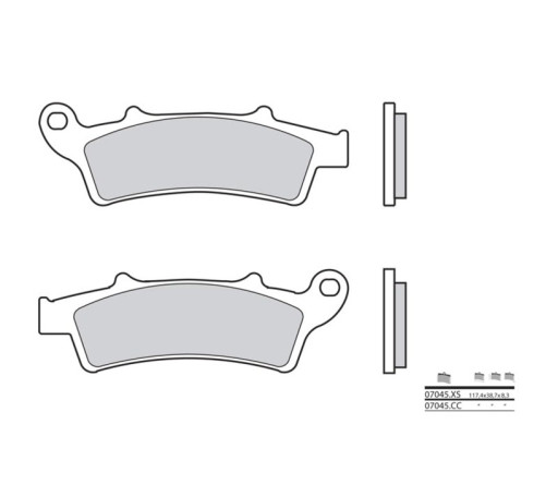 Plaquettes de frein BREMBO Scooter métal fritté - 07045XS - 1035741