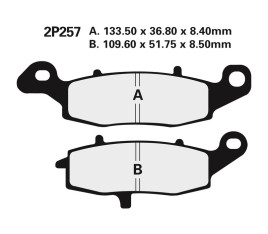 Plaquettes de frein NISSIN route semi-métallique - 2P-257NS - 1036705