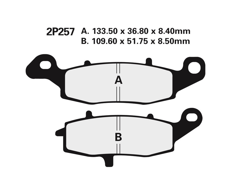 Plaquettes de frein NISSIN route semi-métallique - 2P-257NS