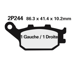 Plaquettes de frein NISSIN route /Off-Road métal fritté - 2P-244ST - 1036684