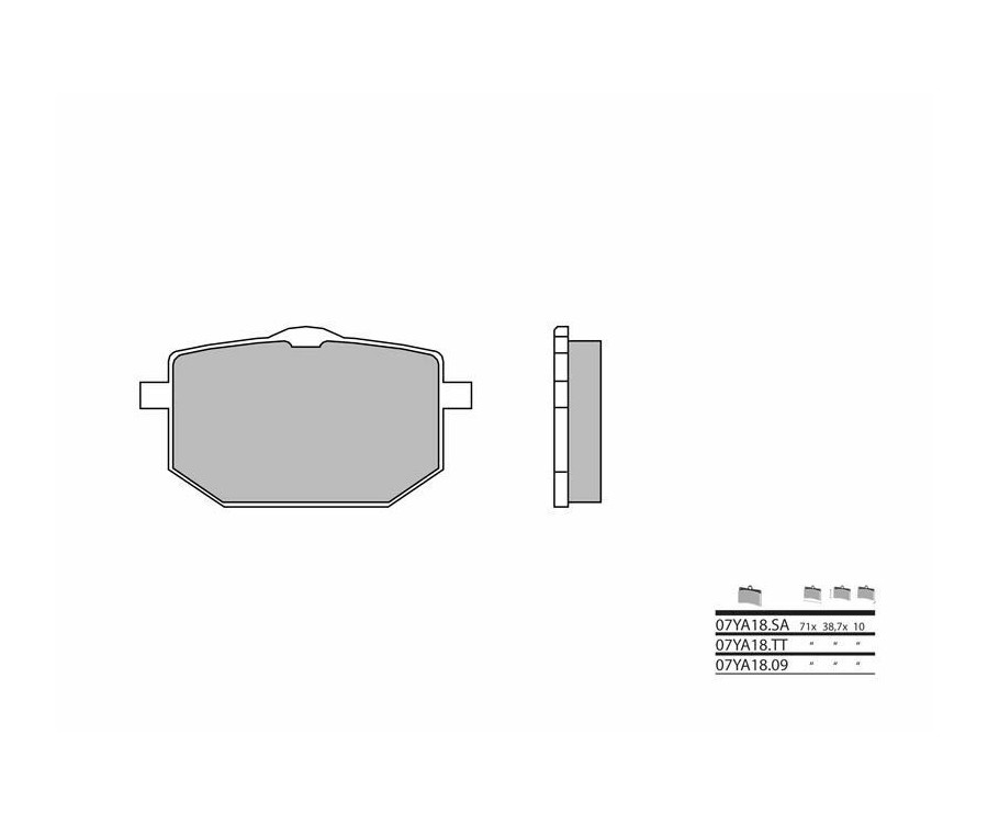 Plaquettes de frein BREMBO route carbone céramique - 07YA1809