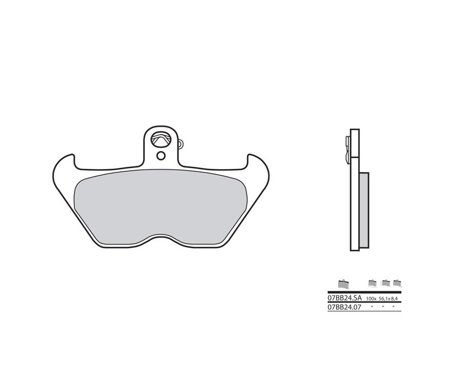 Plaquettes de frein BREMBO route métal fritté - 07BB24LA