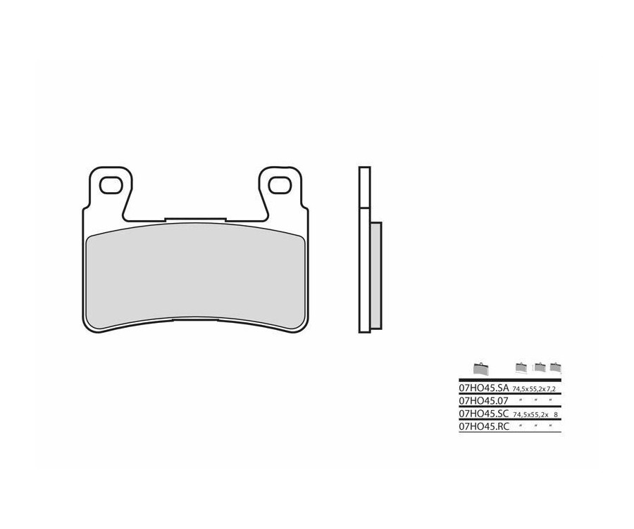 Plaquettes de frein BREMBO route carbone céramique - 07HO4507