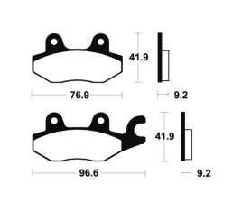 Plaquettes de frein TECNIUM Scooter organique - ME188