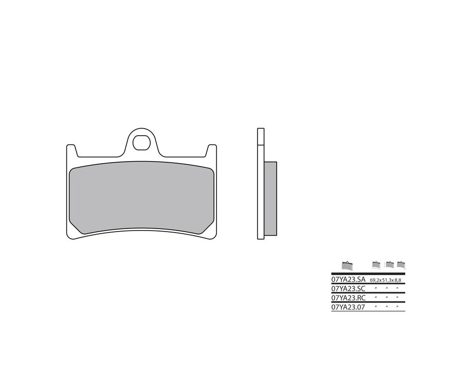 Plaquettes de frein BREMBO route métal fritté - 07YA23LA