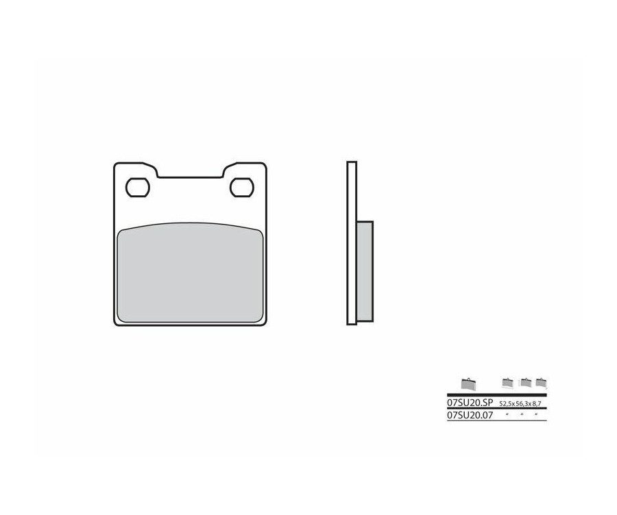 Plaquettes de frein BREMBO route métal fritté - 07SU20SP