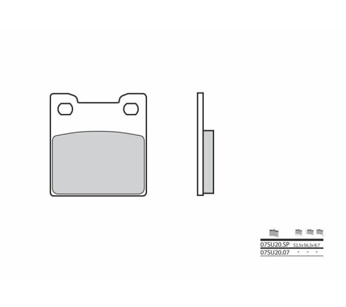 Plaquettes de frein BREMBO route métal fritté - 07SU20SP - 1036179