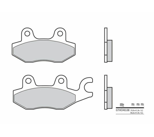 Plaquettes de frein BREMBO route carbone céramique - 07HO4008 - 1036017