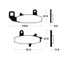 Plaquettes de frein TECNIUM Performance métal fritté - MF126