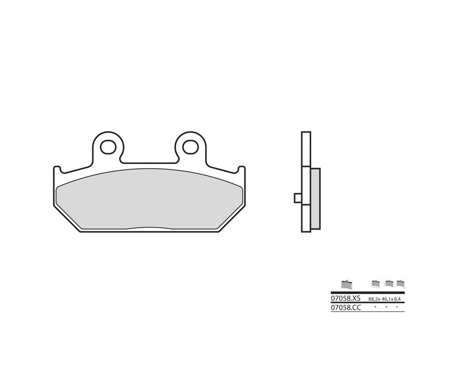 Plaquettes de frein BREMBO Scooter métal fritté - 07058XS