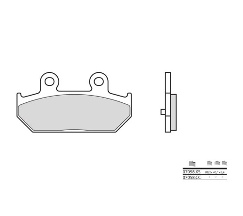 Plaquettes de frein BREMBO Scooter métal fritté - 07058XS - 1035747