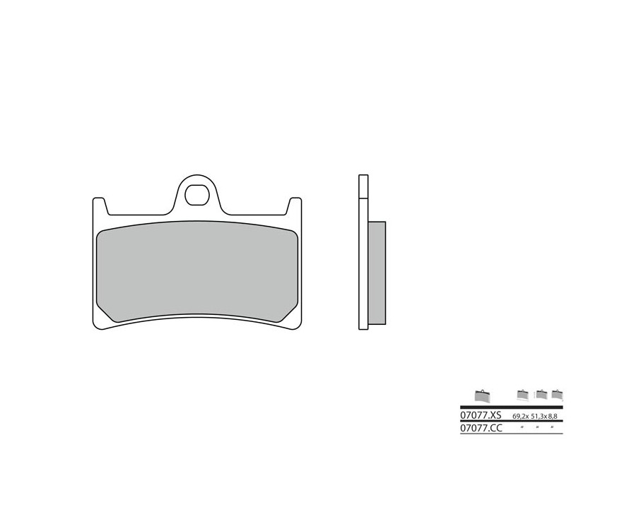 Plaquettes de frein BREMBO Scooter carbone céramique - 07077CC