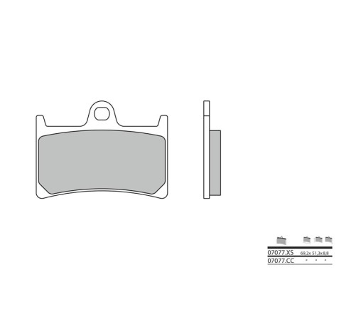 Plaquettes de frein BREMBO Scooter carbone céramique - 07077CC - 1035768