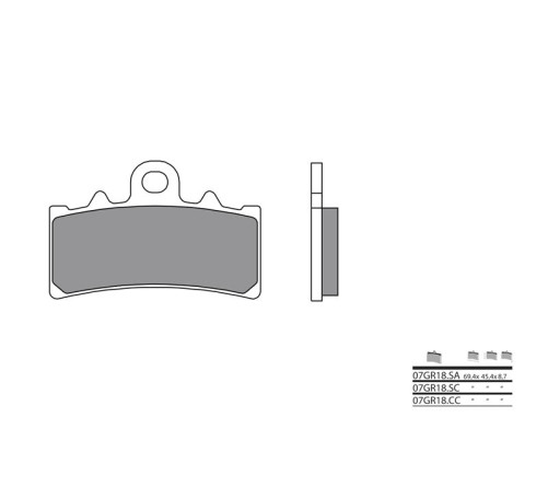 Plaquettes de frein BREMBO route métal fritté - 07GR18SA - 1035881