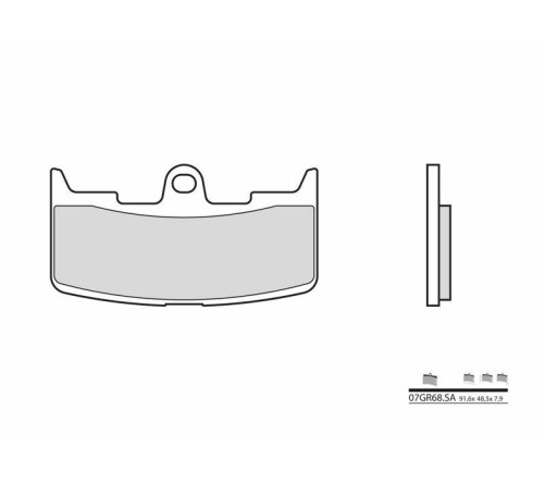 Plaquettes de frein BREMBO route métal fritté - 07GR68SA - 1035914