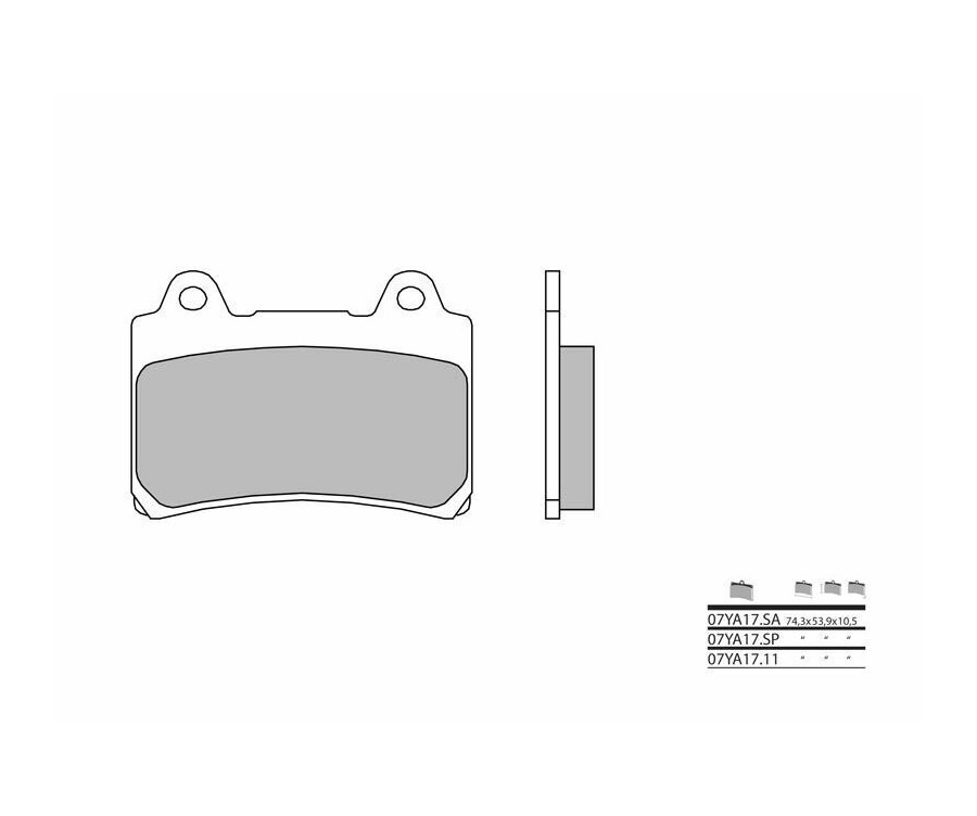 Plaquettes de frein BREMBO route métal fritté - 07YA17SP