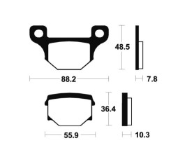 Plaquettes de frein TECNIUM Scooter organique - ME85