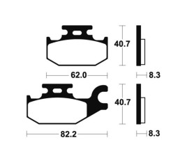 Plaquettes de frein TECNIUM Racing MX/Quad métal fritté - MOR335