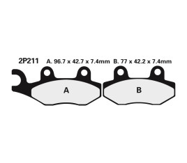 Plaquettes de frein NISSIN route semi-métallique - 2P-211NS