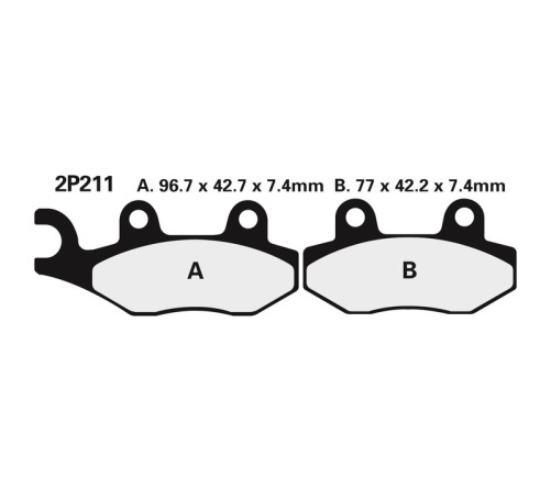 Plaquettes de frein NISSIN route semi-métallique - 2P-211NS - 1036636