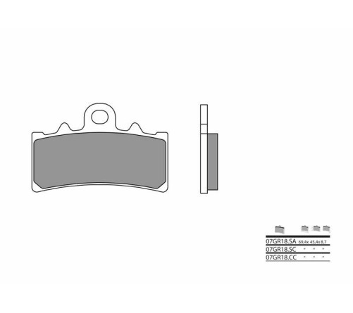 Plaquettes de frein BREMBO route carbone céramique - 07GR18CC - 1035880