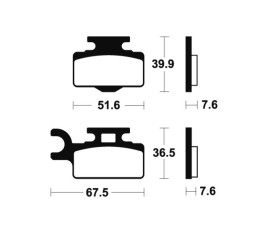 Plaquettes de frein TECNIUM Racing MX/Quad métal fritté - MOR252