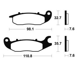 Plaquettes de frein TECNIUM Scooter organique - ME297