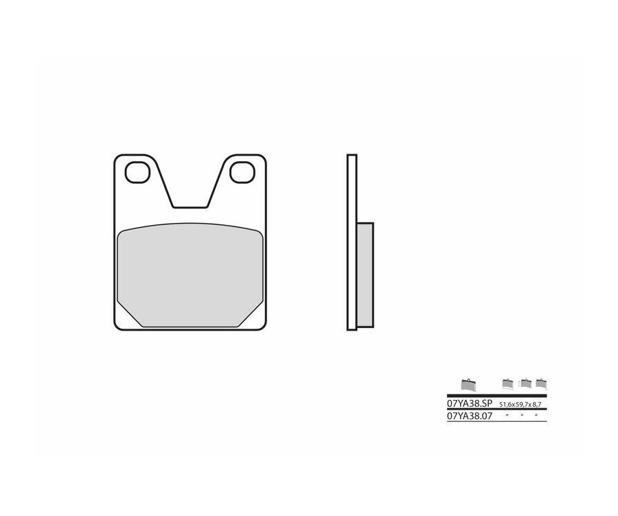 Plaquettes de frein BREMBO route métal fritté - 07YA38SP