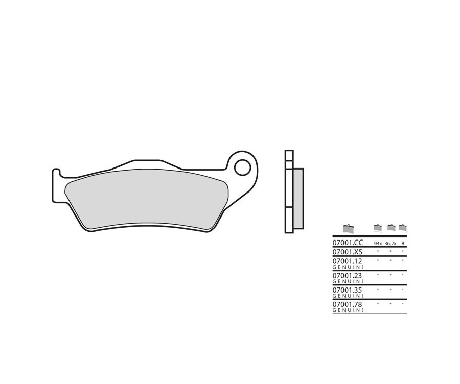 Plaquettes de frein BREMBO Scooter métal fritté - 07001XS