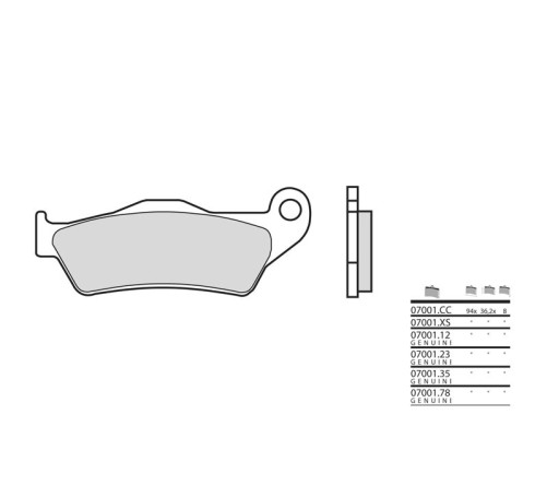 Plaquettes de frein BREMBO Scooter métal fritté - 07001XS - 1035716